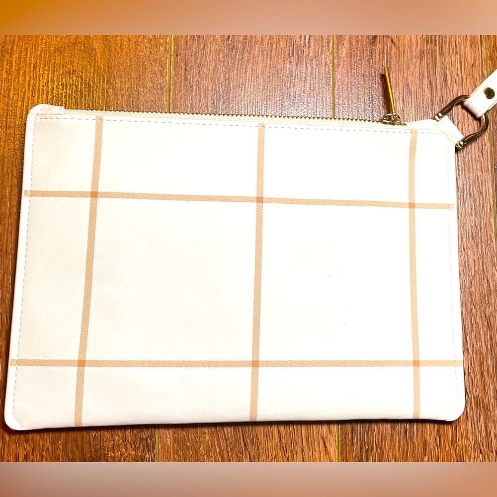 A new day… Elegant Cream and Tan Clutch/Make-up Bag
